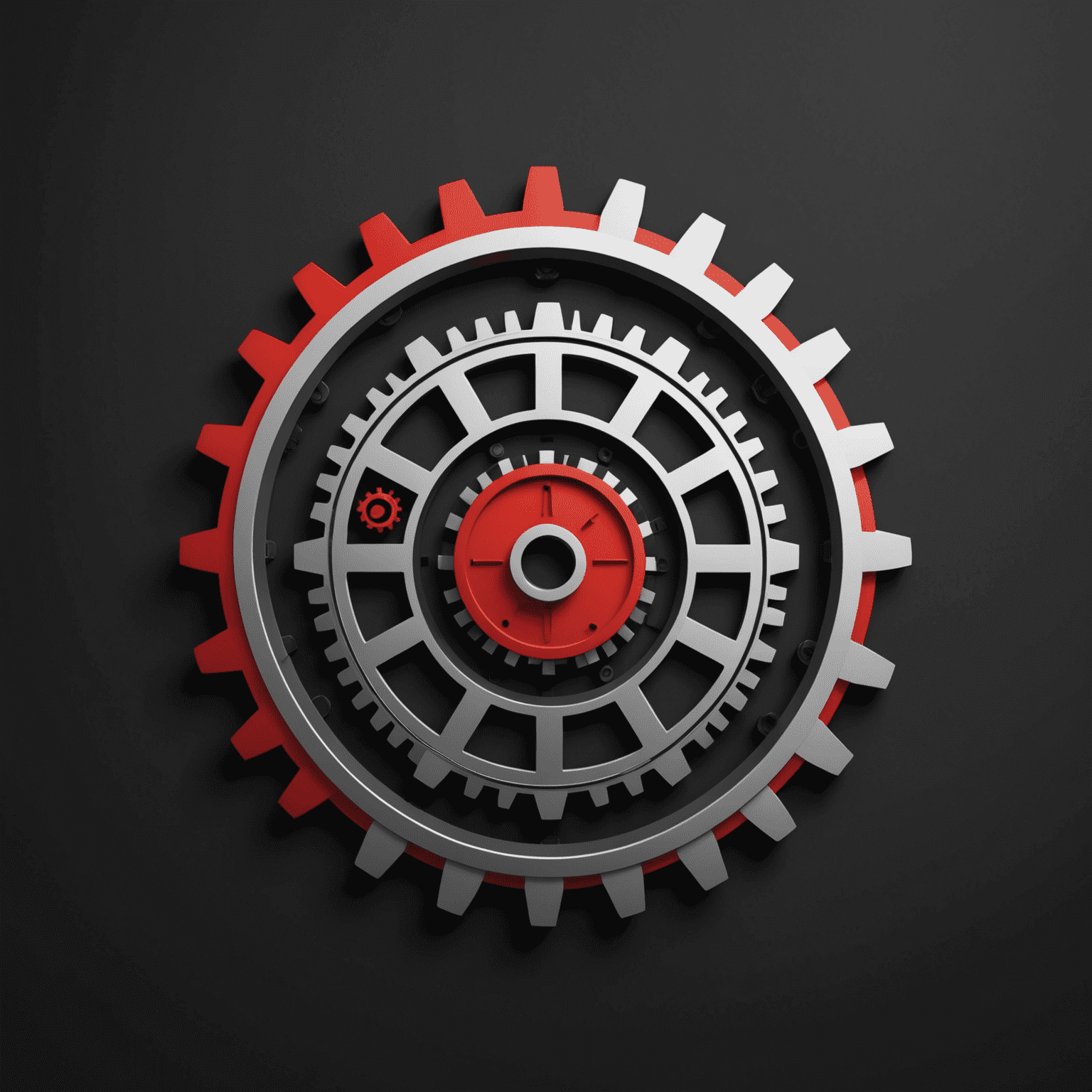 Ap-mews logo: A modern, sleek design combining a hotel building silhouette with automation gears, in red and black colors